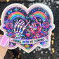 Vibing with my demons colorful Holographic Sticker Mental Health Sticker Sparkly Spread Positivity Good Vibes Decal Inspirational Rainbow