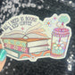 All I Need is Books and Iced Coffee Holographic Sticker – Handmade Summer Reader Vinyl – Water-Resistant Bookish Gift for Coffee Lovers