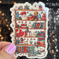 Christmas Bookshelf Santa Snowmen Holographic Sticker, Xmas Bookish Kindle Sticker Reader Decal Book Lover Christmas Gift Book Club
