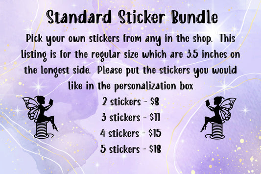 Standard Sticker Bundle Bookish and Quilting Sticker Set Reader Sticker Sets