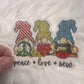 Peace Love Sew Gnomes Holographic Sticker, Sewing Gnomie Sticker, Sewing Waterbottle, Quilting Machine Sticker, Sew Decal cross stitch