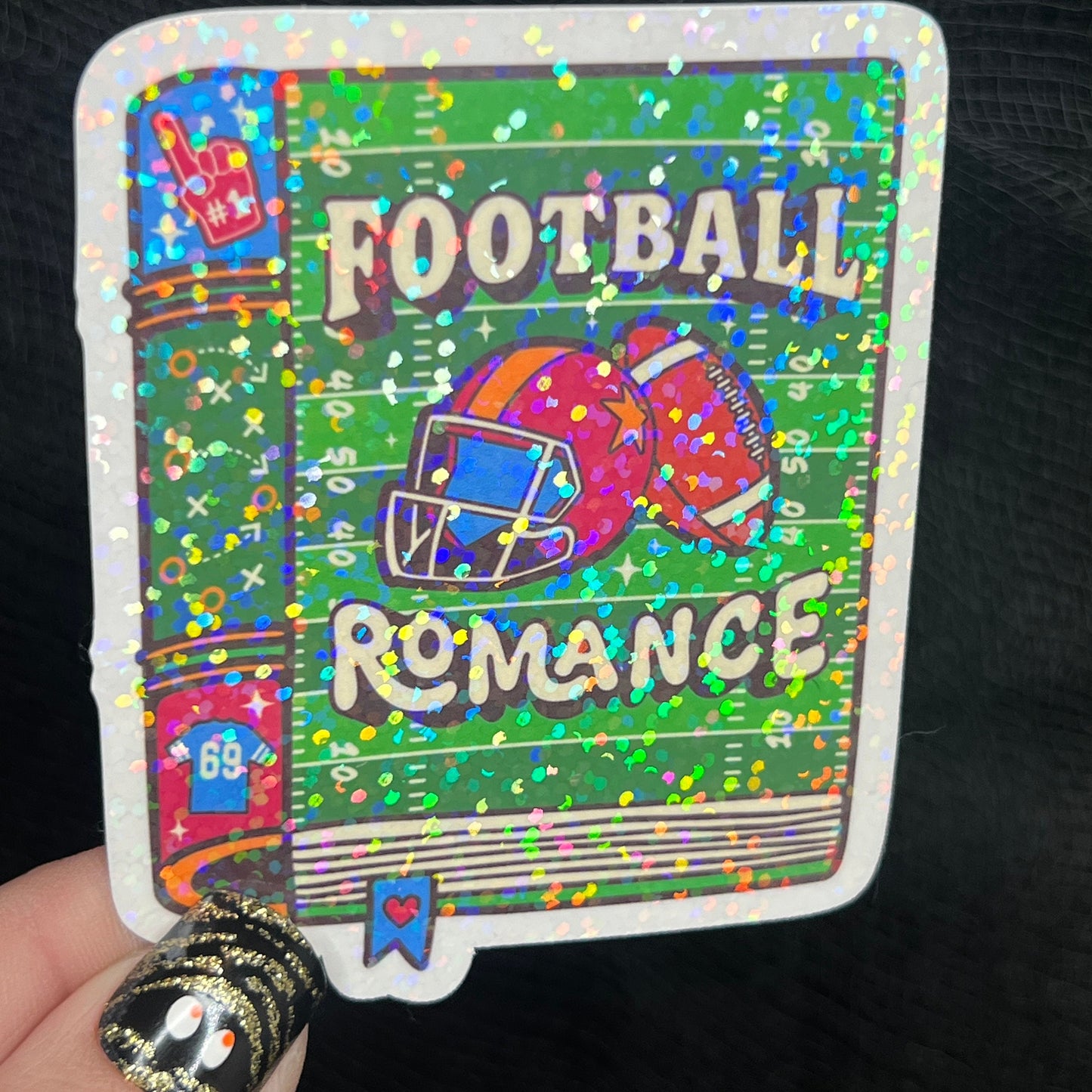 Football Romance Book Holographic Sticker Decal, Spicy Dark Romance, kindle waterbottle laptop Reader Bookish Present Gift Reader Trope