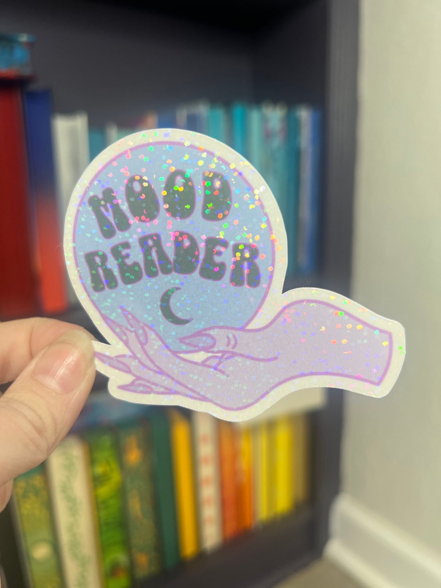Mood Reader Holographic Sticker, Halloween Booktok stickers, kindle stickers, Fortune Teller Water Bottle Sticker Spooky Reader Sticker