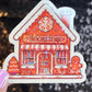 Gingerbread Bookshop Christmas Holographic Sticker Xmas Bookish Kindle Reader Decal Book Lover Christmas Gift Stocking Stuffer