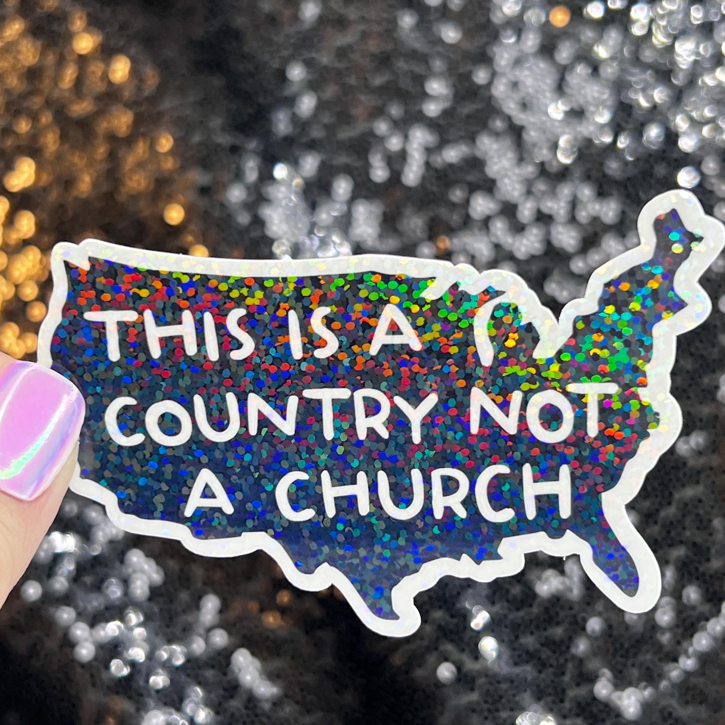 This is a Country Not a Church Holographic Sticker Kamala Anti Trump JD Vance Pro Choice Feminist Sticker Liberal Democrat Decal