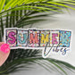 Summer Vibes Rainbow Holographic Sparkly Sticker Beach Life Decal Boating Sticker Summer Vacation Ocean Life Sticker