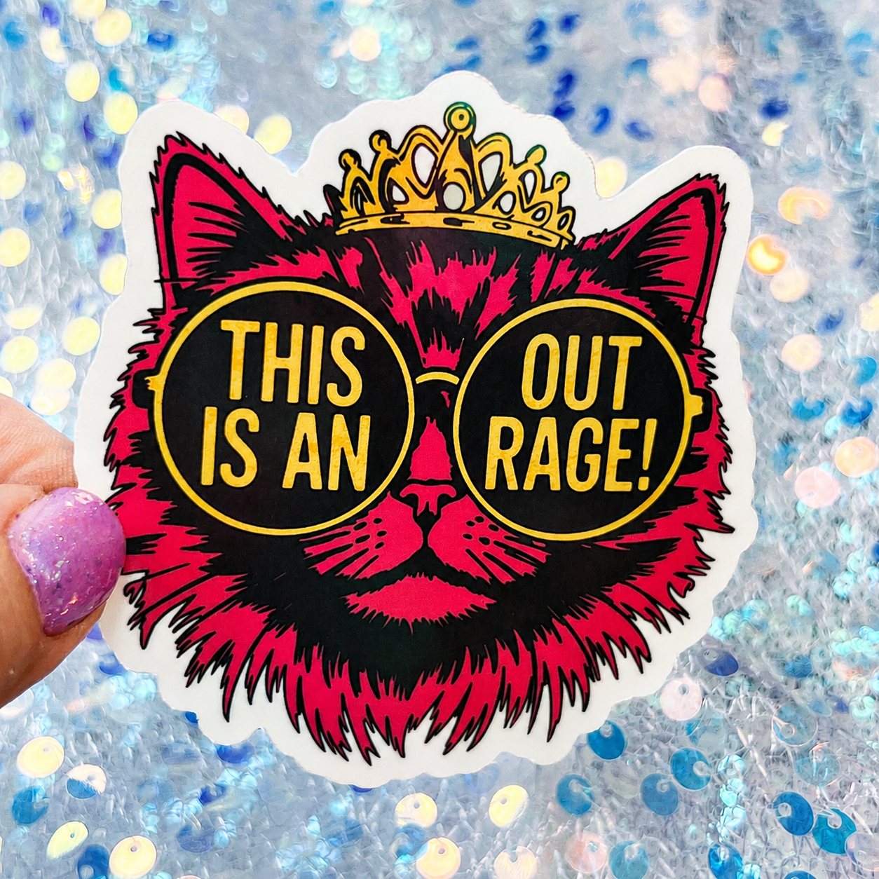 Dungeon Crawler Carl This Is An Outrage Princess Donut Rainbow Reflective Sticker