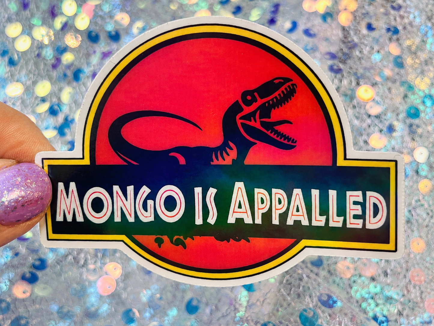Dungeon Crawler Carl Mongo Is Appalled Rainbow Reflective Sticker