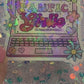 Fanfic Girlie Holographic Bookish Laptop Sticker