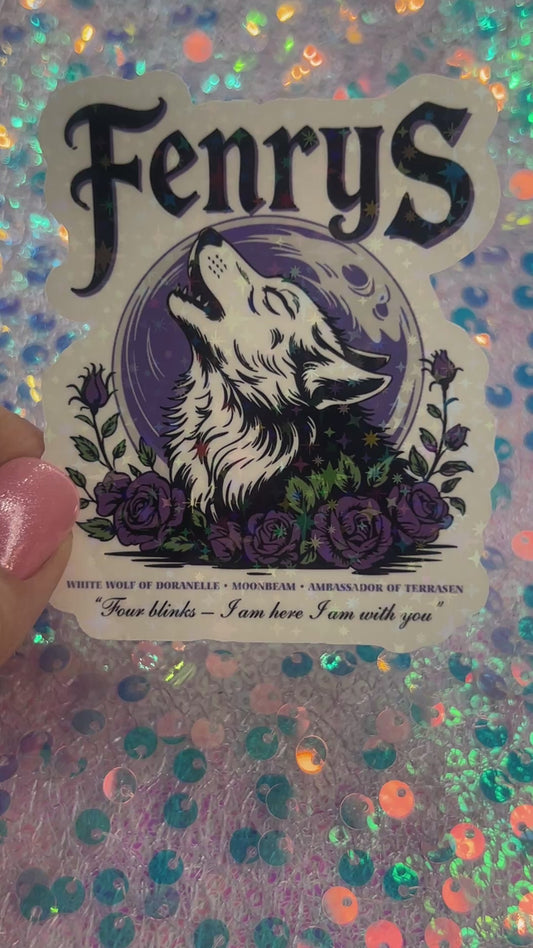 Fenrys Wolf Throne of Glass Inspired Holographic Sticker