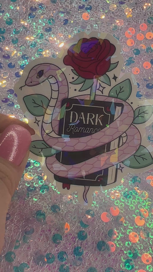Dark Romance Snake Holographic Bookish Sticker