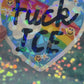 Fuck ICE Rainbow Heart Holographic Activist Sticker