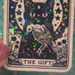 The Gift Black Cat Tarot Holographic Sticker
