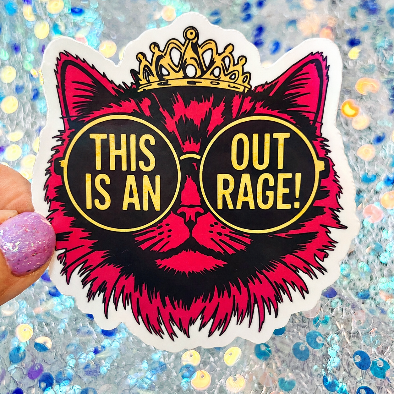 Dungeon Crawler Carl This Is An Outrage Princess Donut Rainbow Reflective Sticker