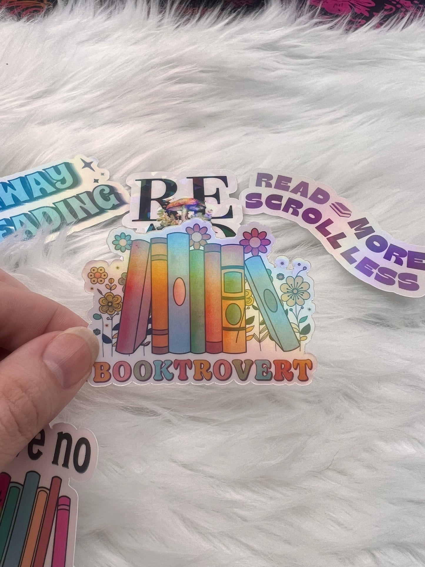 Book Lover Holographic Stickers, Booktok stickers, kindle stickers Bookish Decals Reader Laptop Stickers