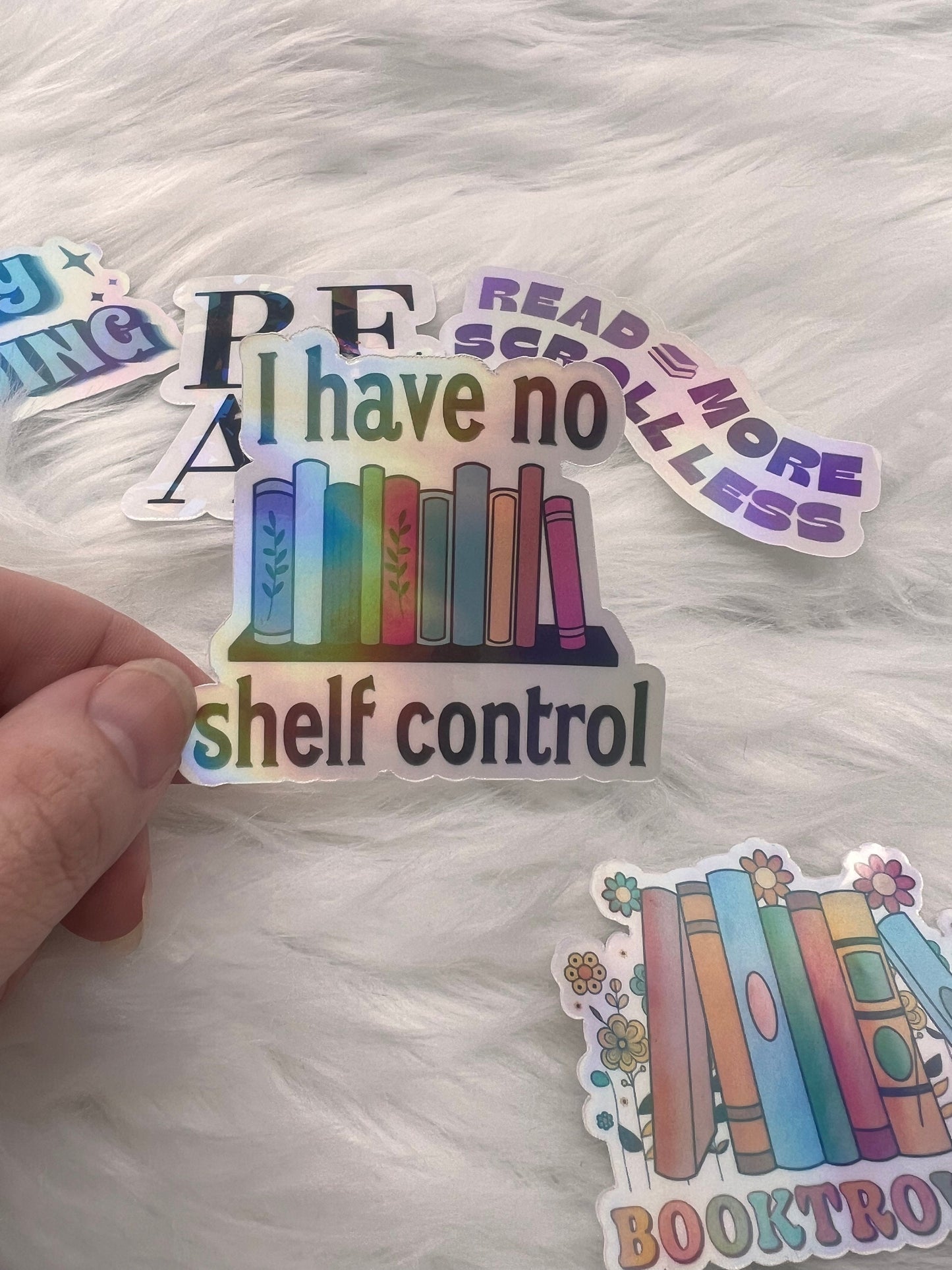 Book Lover Holographic Stickers, Booktok stickers, kindle stickers Bookish Decals Reader Laptop Stickers