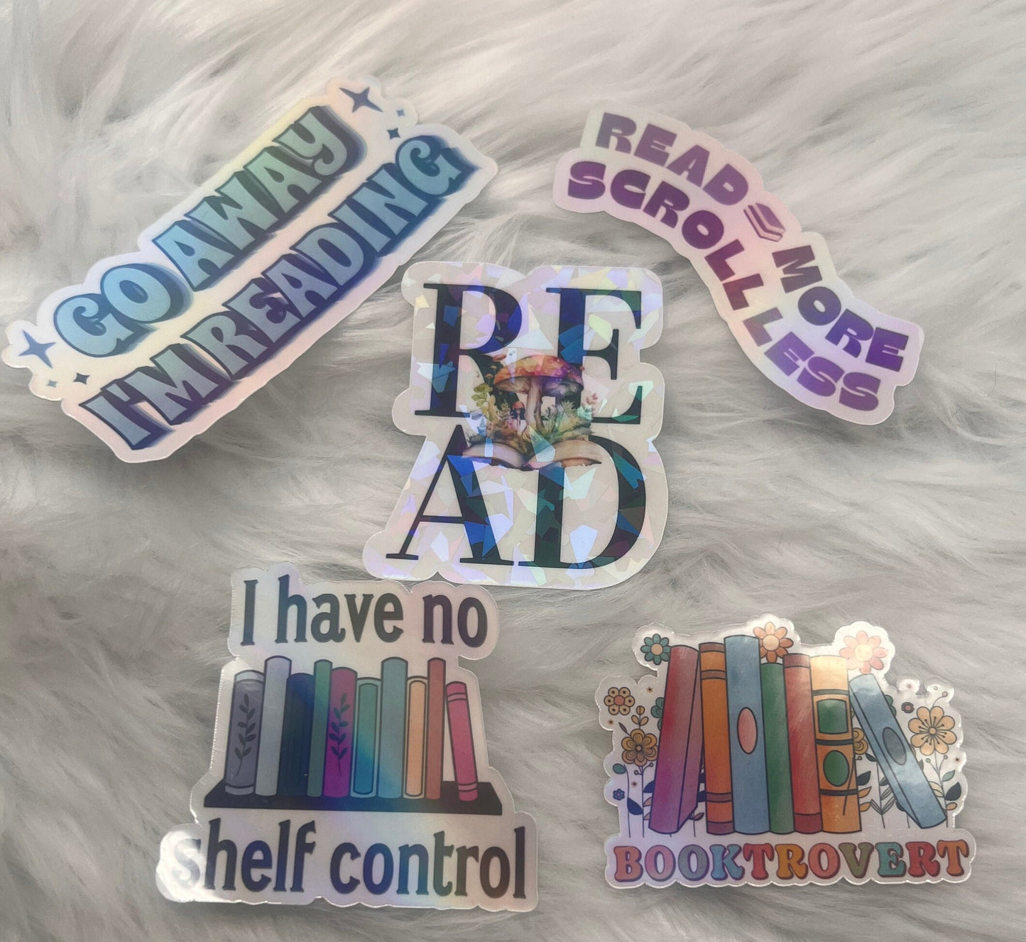 Book Lover Holographic Stickers, Booktok stickers, kindle stickers Bookish Decals Reader Laptop Stickers