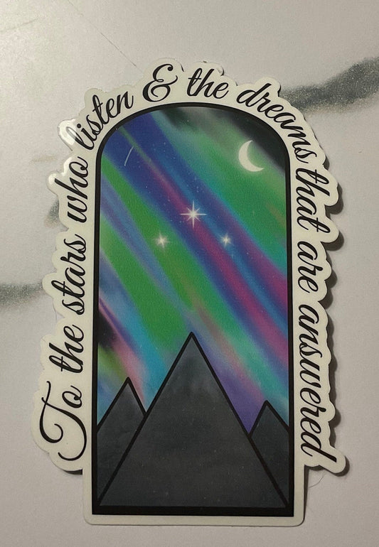 Waterproof ACOTAR Sticker: Aurora Borealis, Bookish water bottle decal, laptop sticker, A Court of Thorns and Roses Sticker