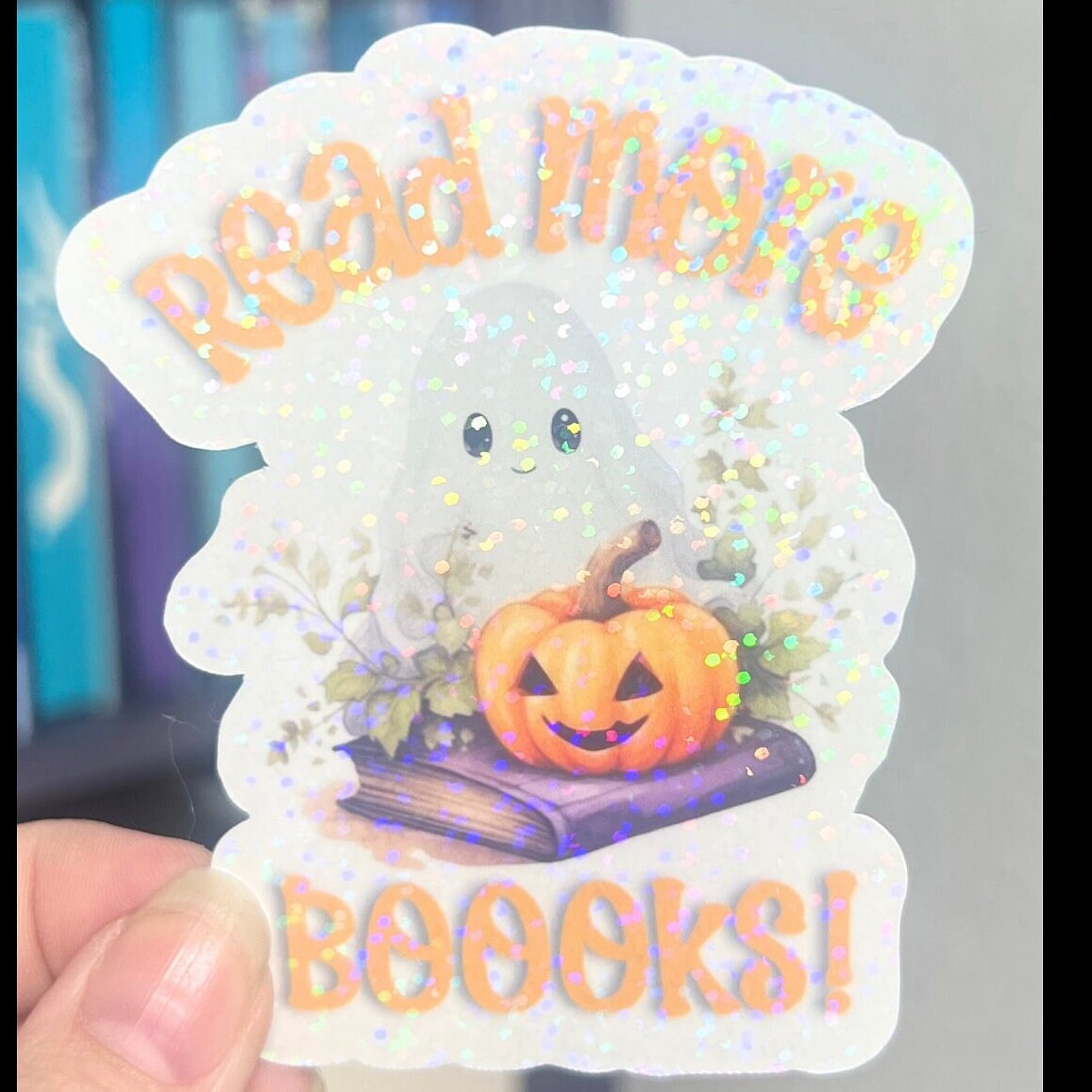 Halloween Bookish Holographic Stickers, Booktok stickers, kindle stickers, Spooky book decals, halloween laptop stickers mini kindle sticker