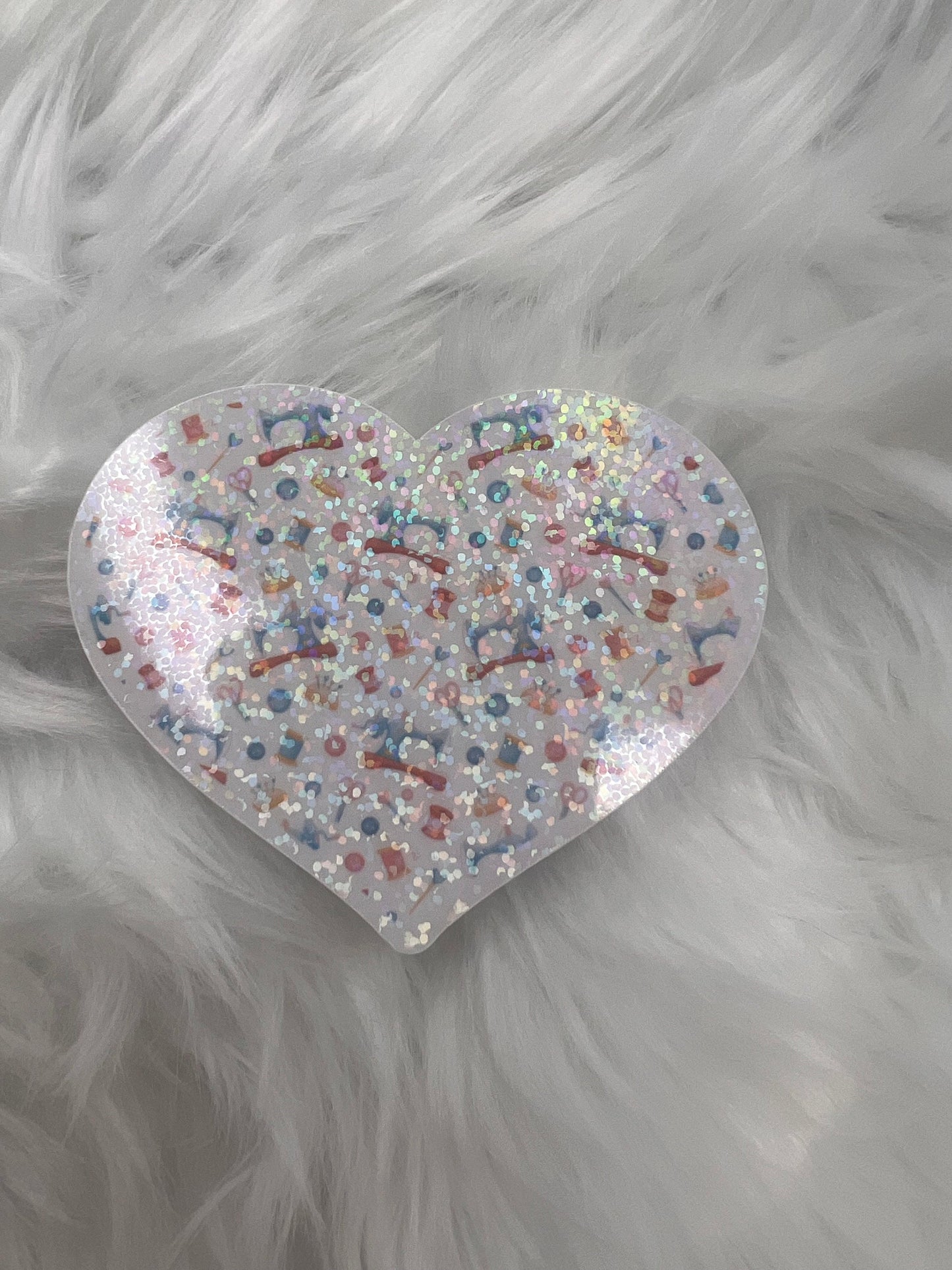 Sewing Heart Holographic Sticker, Love Quilting Sticker, Sewing Waterbottle Sticker, Quilting Machine Sticker, Sew Decal