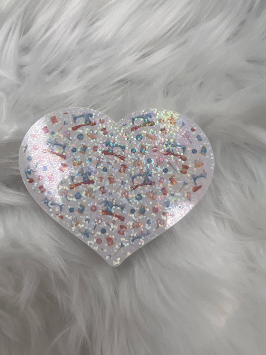 Sewing Heart Holographic Sticker, Love Quilting Sticker, Sewing Waterbottle Sticker, Quilting Machine Sticker, Sew Decal