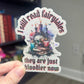 I Still Read Fairytales Holographic Sticker, Halloween Booktok stickers, kindle stickers, Water Bottle Sticker Spooky Reader Vampire Sticker