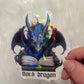 Book Dragon Holographic Sticker, Halloween Spicy Dark Romance Stickers, Booktok stickers, kindle stickers, Reader Laptop Sticker, Bookish