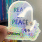 Read In Peace Holographic Sticker, Halloween Booktok stickers, kindle stickers, RIP Book Water Bottle Sticker Spooky Reader Sticker bookish