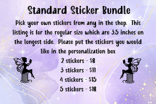 Standard Sticker Bundle Bookish and Quilting Sticker Set Reader Sticker Sets