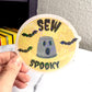 Sew Spooky holographic sticker thimble quilting sticker quilter Halloween decal sewing machine sticker sparkly cross stitch sticker