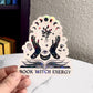Book Witch Energy Holographic Sticker, Spicy Dark Romance, Booktok, kindle waterbottle laptop stickers Halloween book decal celestial book