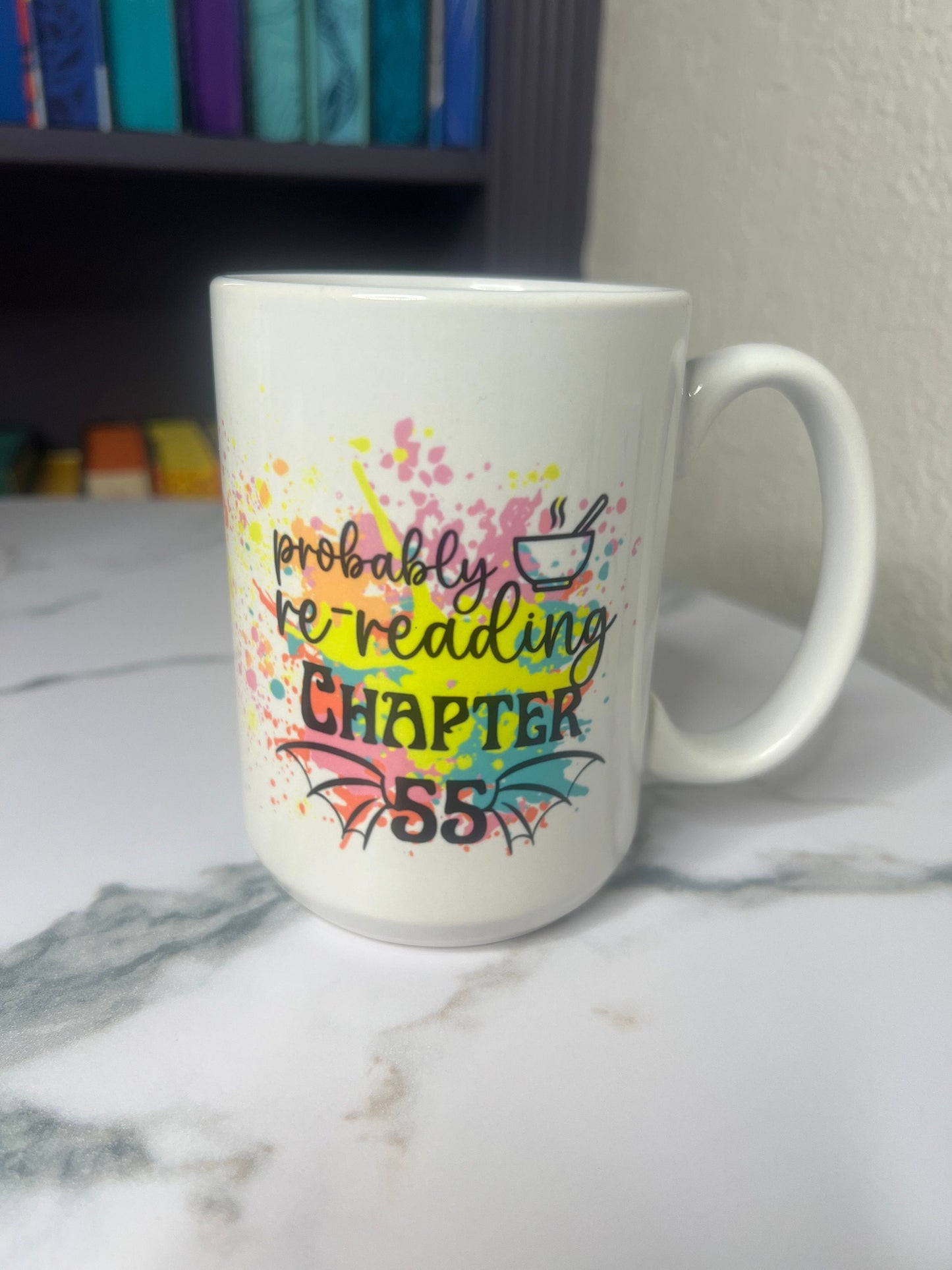ACOTAR Probably Rereading Chapter 55 coffee mug A Court of Thorn and Roses mug, Rhysand Glass, Paint Splatter Mug Tumbler ACOTAR mug UPDATED