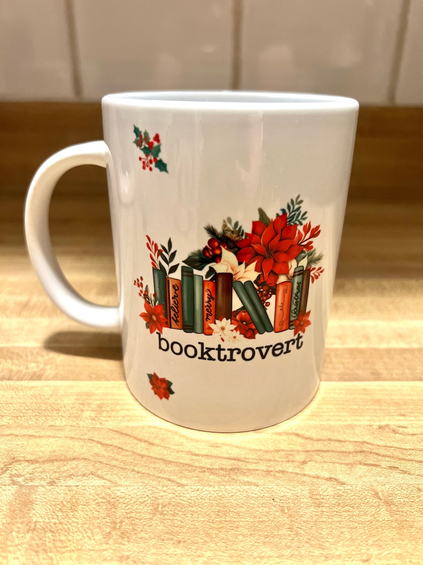 Christmas Booktrovert Mug reader coffee cup 15 oz ceramic glass Read Mug Booklover Cup Book Mug Xmas Book Reader Glass