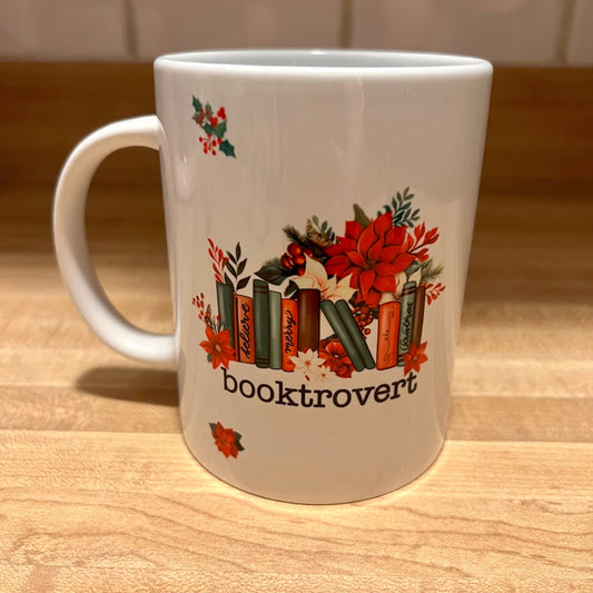 Christmas Booktrovert Mug reader coffee cup 15 oz ceramic glass Read Mug Booklover Cup Book Mug Xmas Book Reader Glass