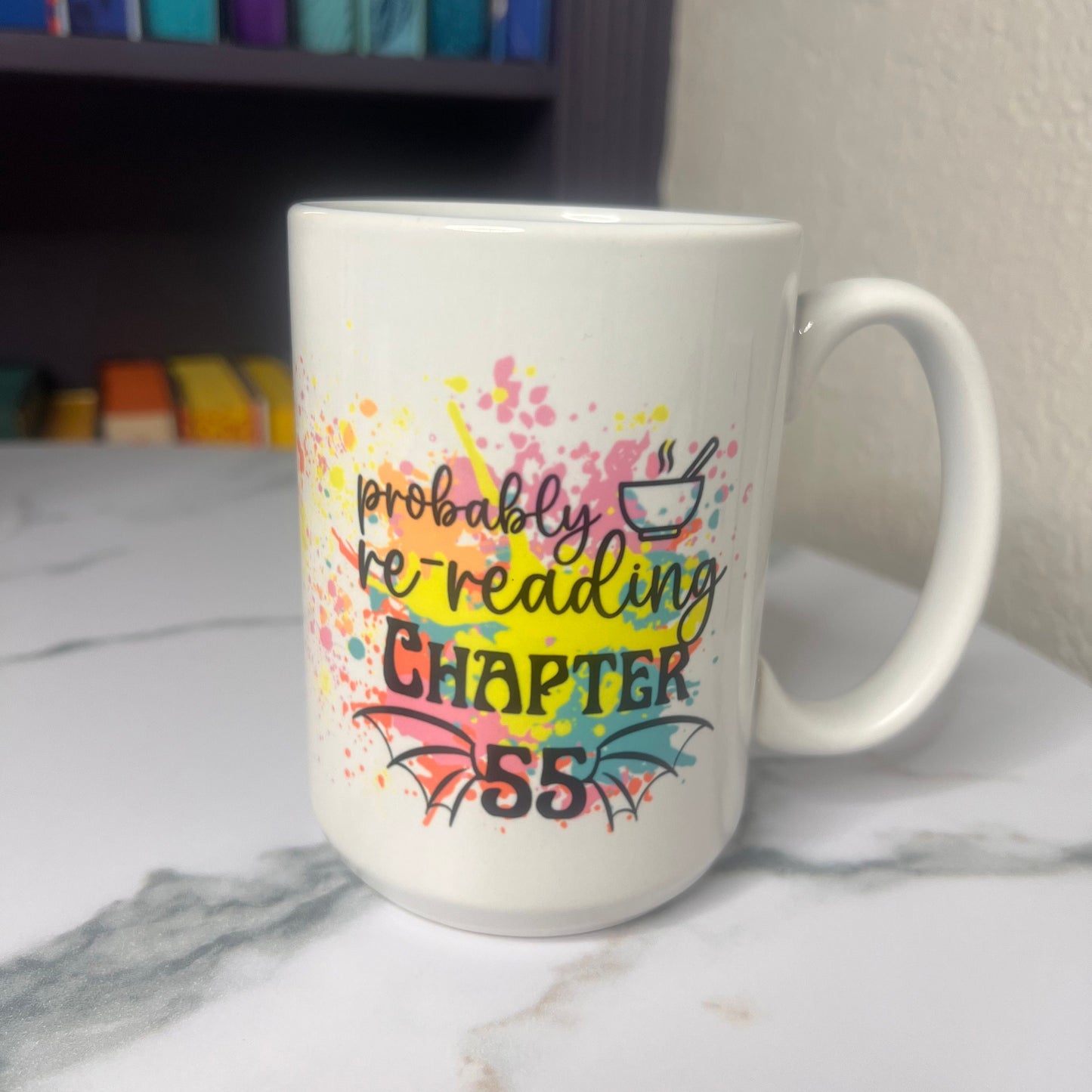 ACOTAR Probably Rereading Chapter 55 coffee mug A Court of Thorn and Roses mug, Rhysand Glass, Paint Splatter Mug Tumbler ACOTAR mug UPDATED