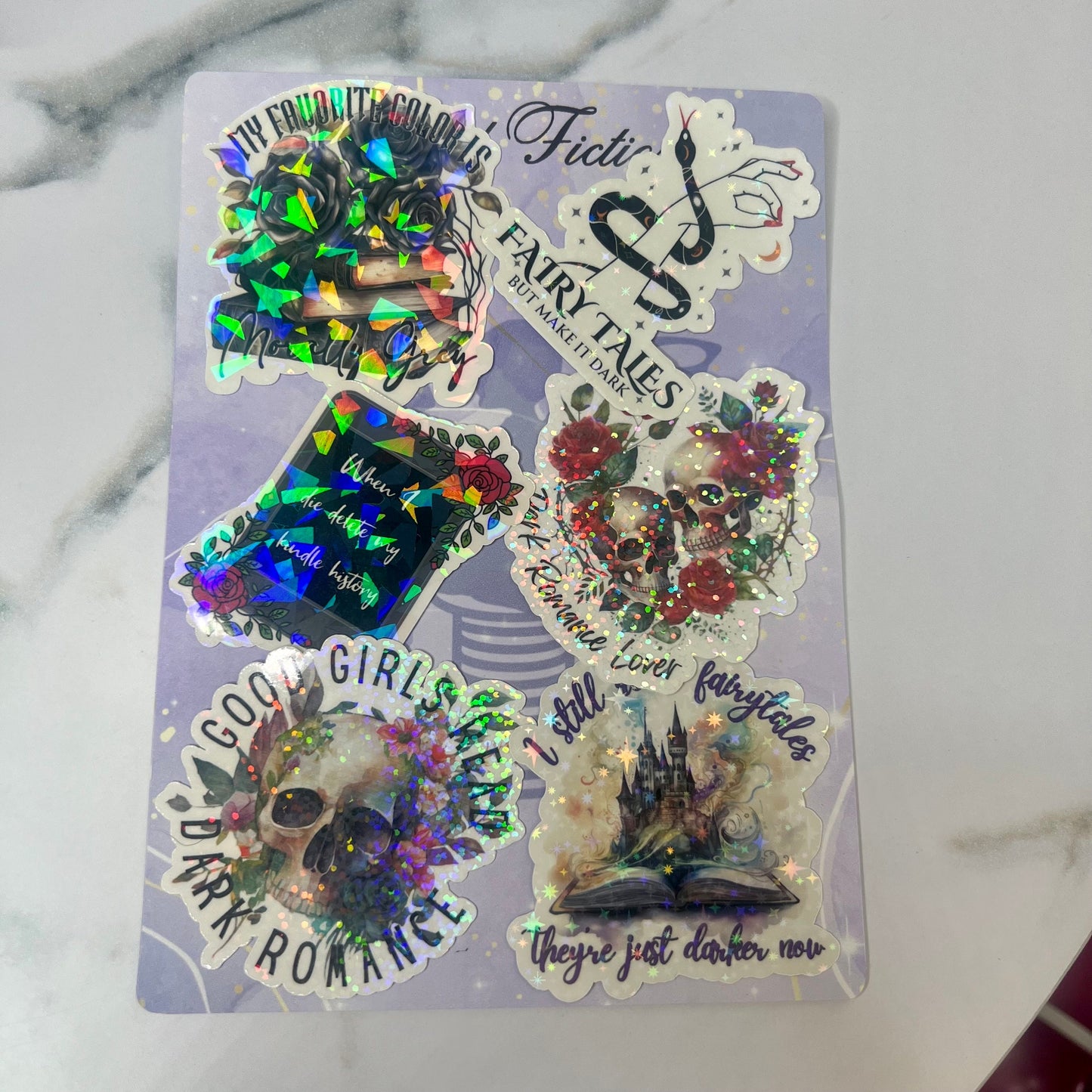 Dark Romance Holographic Stickers, Booktok stickers, kindle stickers, spicy book sticker mortally grey decals Waterbottle book stickers