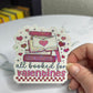 All Booked for Valentines Holographic Sticker,  book lover valentines gift, Booktok, kindle waterbottle laptop stickers, vday book sticker